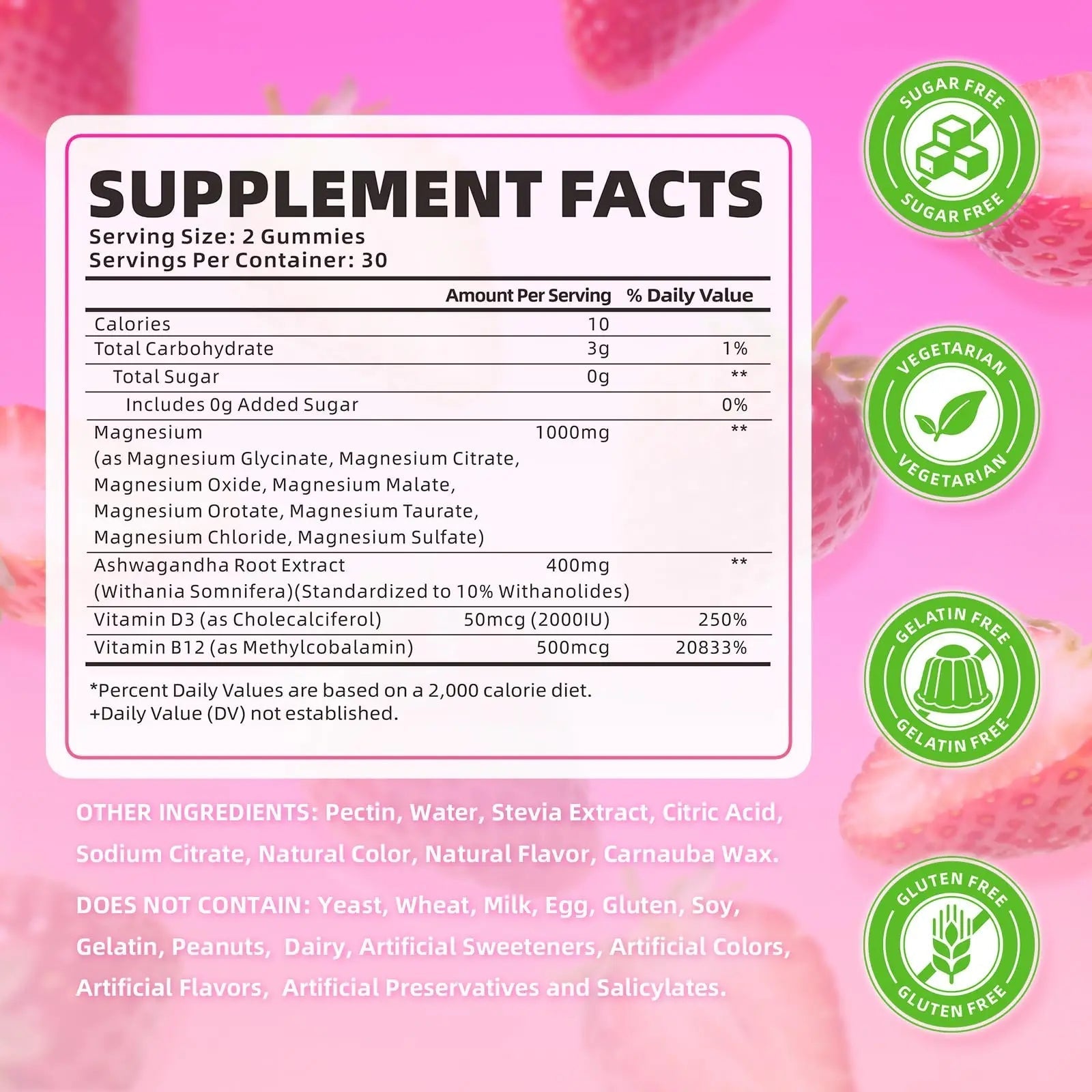 softbear Magnesium Complex Gummies for Women & Men & Kids, 8 in 1 Magnesium Complex Supplement 1000mg-Magnesium Glycinate,Citrate,Malate Supports Calm, Zzz, Muscle Cramp, Strawberry Flavor 120 Count - TrustMedUSA