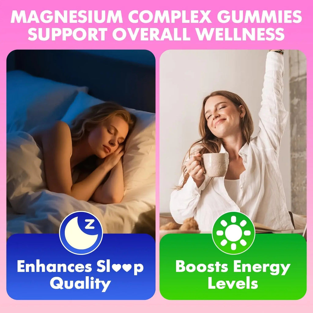 softbear Magnesium Complex Gummies for Women & Men & Kids, 8 in 1 Magnesium Complex Supplement 1000mg-Magnesium Glycinate,Citrate,Malate Supports Calm, Zzz, Muscle Cramp, Strawberry Flavor 120 Count - TrustMedUSA