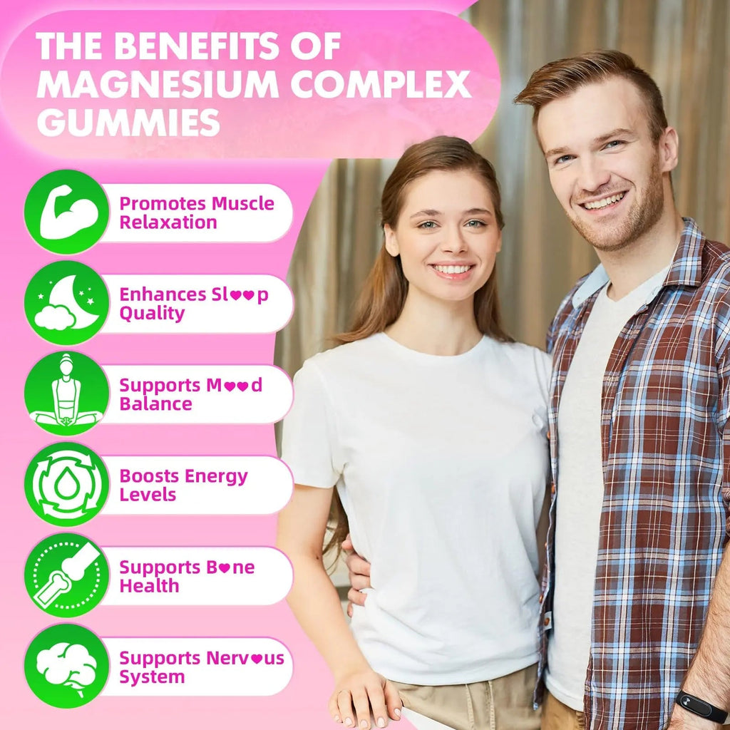softbear Magnesium Complex Gummies for Women & Men & Kids, 8 in 1 Magnesium Complex Supplement 1000mg-Magnesium Glycinate,Citrate,Malate Supports Calm, Zzz, Muscle Cramp, Strawberry Flavor 120 Count - TrustMedUSA