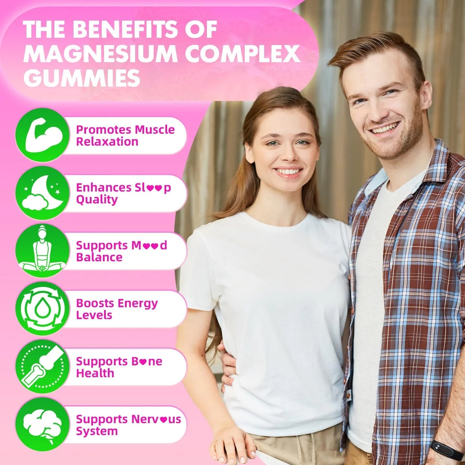 softbear Magnesium Complex Gummies for Women & Men & Kids, 8 in 1 Magnesium Complex Supplement 1000mg-Magnesium Glycinate,Citrate,Malate Supports Calm, Zzz, Muscle Cramp, Strawberry Flavor 120 Count - TrustMedUSA
