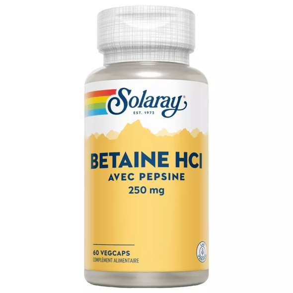 Solaray Betaine HCI With Pepsin 250 mg 60 capsules - TrustMedUSA