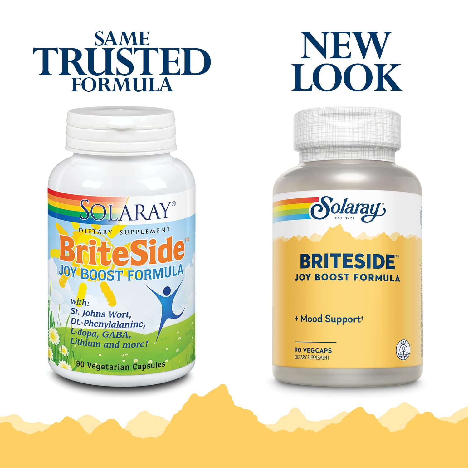 SOLARAY BriteSide - 90 Vegetarian Capsules - with St. Johns Wort, DL-Phenylalanine (DLPA), L-Dopa, GABA & Lithium - TrustMedUSA
