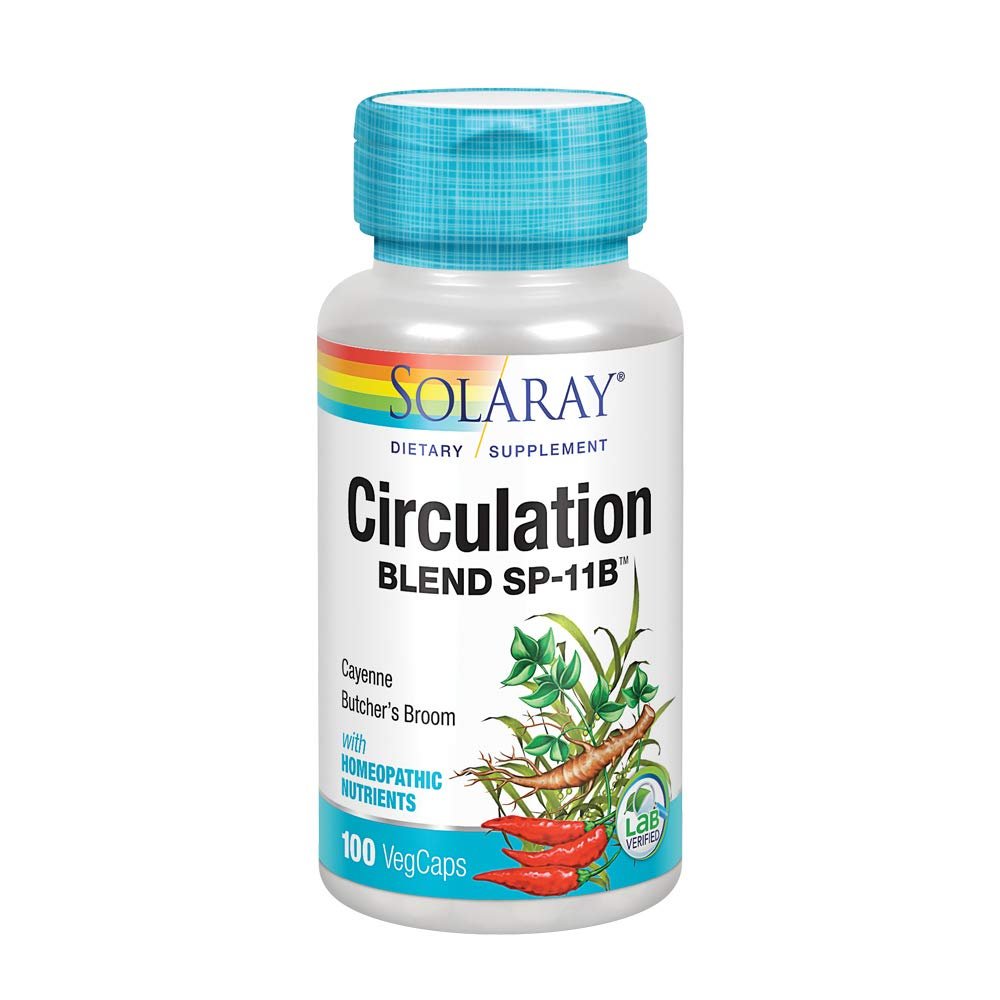 SOLARAY Circulation Blend SP-11B | Herbs & Cell Salt for Healthy Circulatory System Support | 50 Servings | 100 VegCaps - TrustMedUSA