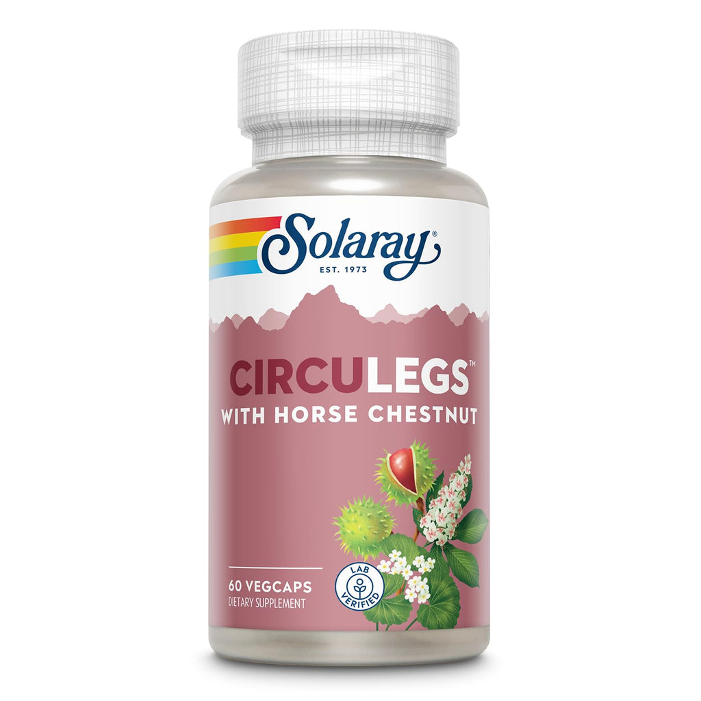 SOLARAY Circulegs - Herbal Supplements for Wellness Support w/Horse Chestnut Extract and Vitamin C, Plus Gotu Kola, Flavonoids, Hesperidin Blend - Vegan, Gluten Free, 60-Day Guarantee - 30 Servings - TrustMedUSA