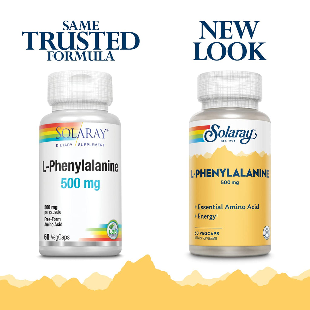 SOLARAY L-Phenylalanine Veg Cap (Btl-Plastic) 500mg | 60ct - TrustMedUSA