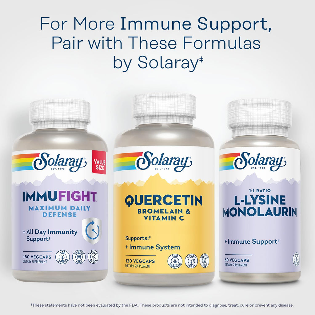 SOLARAY QBC Plex | Quercetin & Bromelain Plus Vitamin C | Year Round Immune Function & Respiratory Health Support | Non-GMO & Vegan | 120 VegCaps - TrustMedUSA