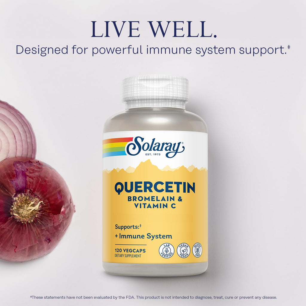 SOLARAY QBC Plex | Quercetin & Bromelain Plus Vitamin C | Year Round Immune Function & Respiratory Health Support | Non-GMO & Vegan | 120 VegCaps - TrustMedUSA