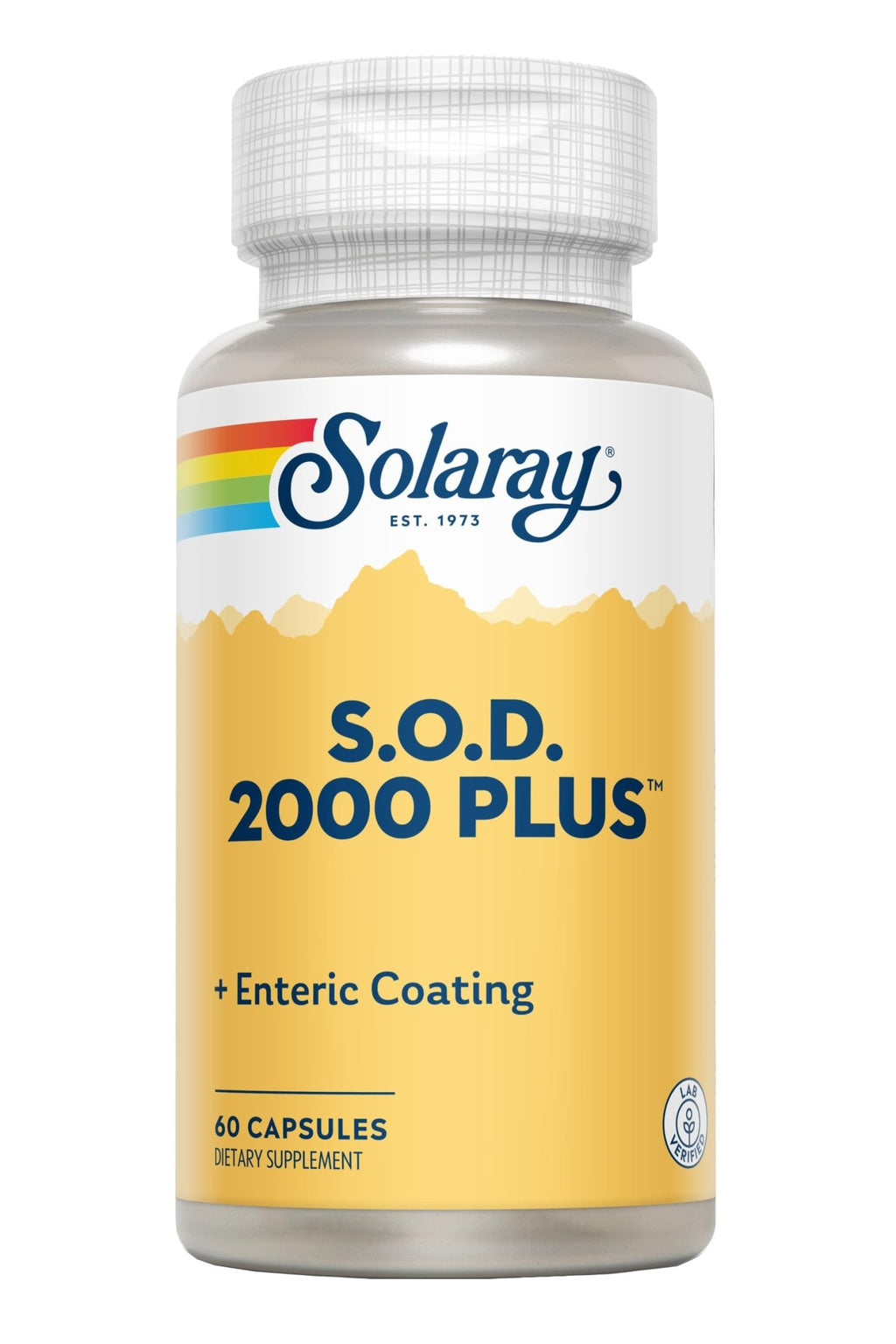 SOLARAY S.O.D. 2000 Plus - Superoxide Dismutase (SOD) and Catalase Antioxidant Supplement, Wellness Support - w/Green Tea Extract, Calcium, Rosemary, Grape Seed Extract, 60-Day Guarantee, 100 Servings - TrustMedUSA