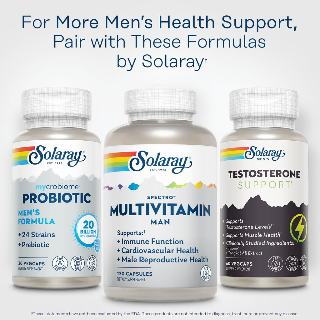 SOLARAY Spectro Multivitamin for Men - Cellular Energy, Heart Health, Immune Support - 45 Vitamins and Minerals w/Vitamin A, Vitamin C, D, Zinc, Digestive Enzymes, CoQ10, 60-Day Guarantee, 30 Serv. - TrustMedUSA