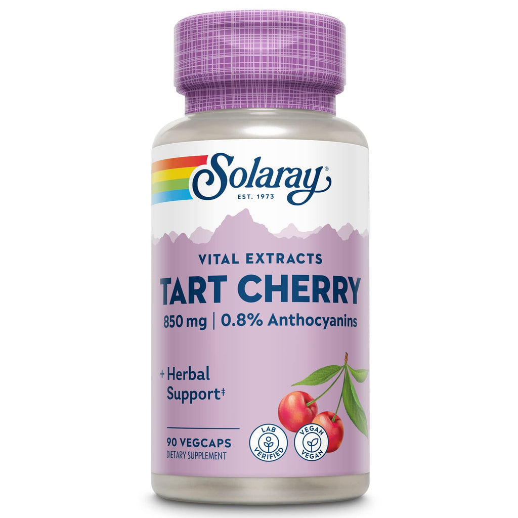 Solaray Tart Cherry Fruit Extract 850 mg - Tart Cherry Supplement with Antioxidants, Fruit Juice Extract with Flavonoids - 90 VegCaps - TrustMedUSA