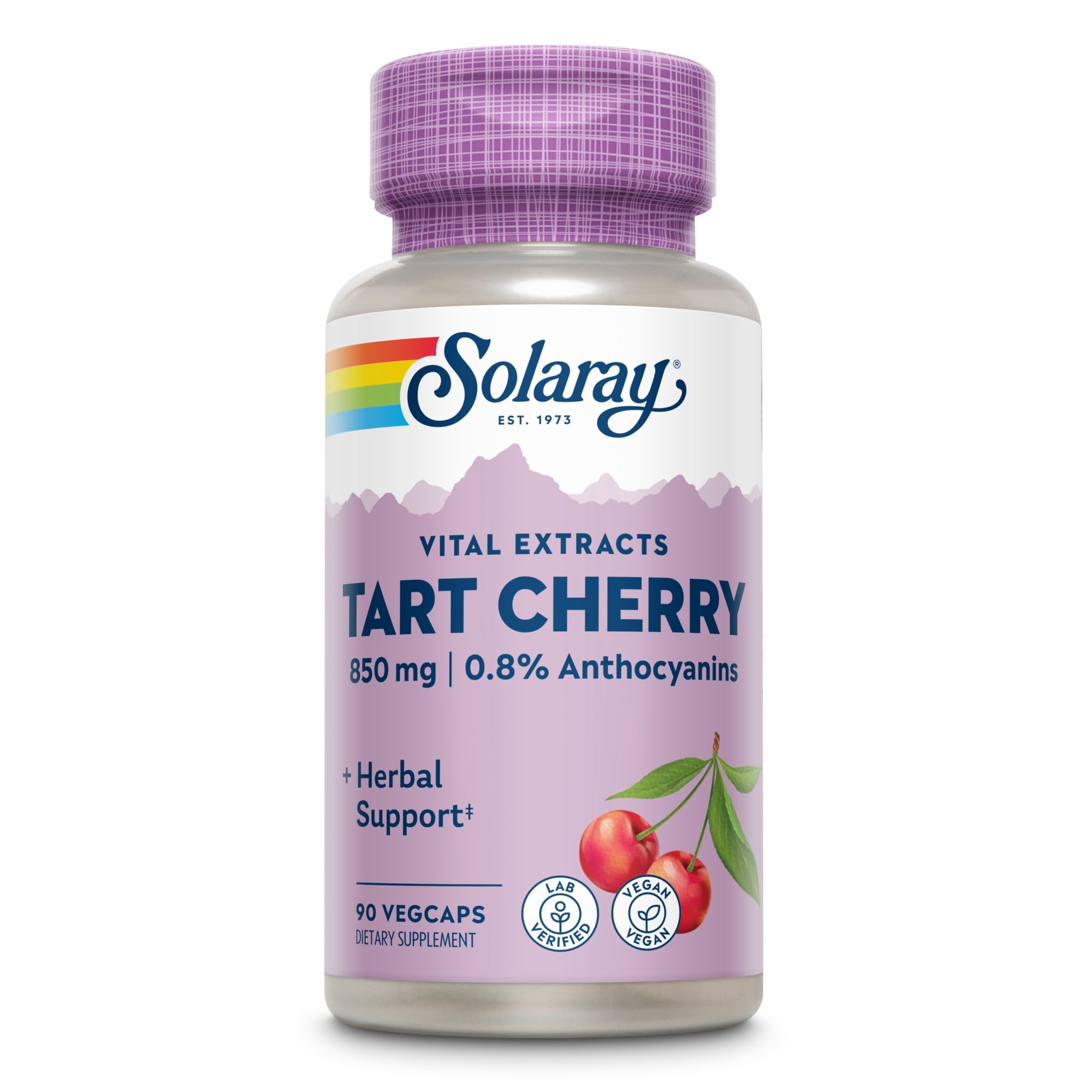 Solaray Tart Cherry Fruit Extract 850 mg - Tart Cherry Supplement with Antioxidants, Fruit Juice Extract with Flavonoids - 90 VegCaps - TrustMedUSA