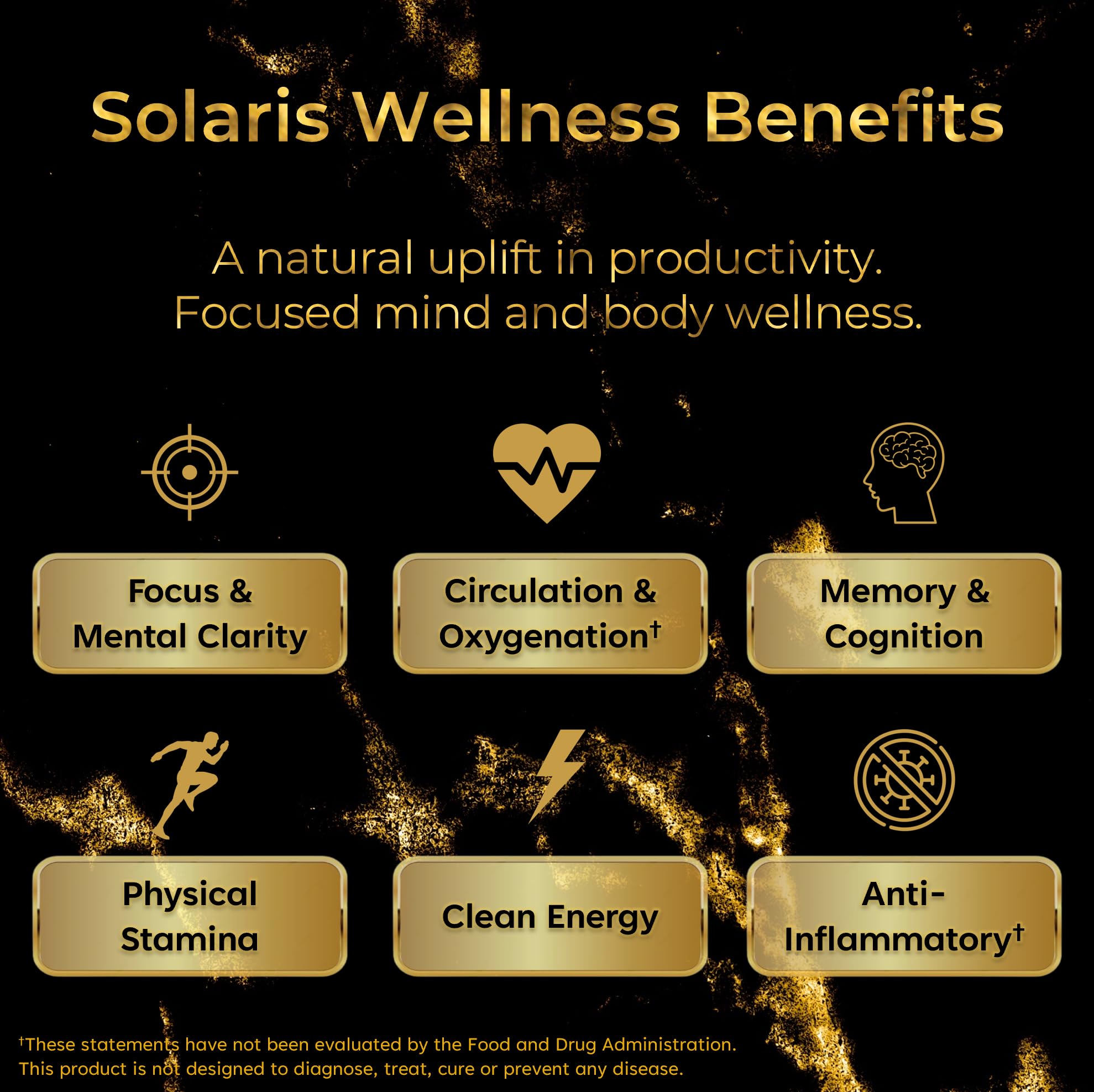 Solaris Mushroom Productivity Wellness Shots | Focus, Circulation, Memory | 4000mg of Cordyceps & Lion's Mane | Citicoline, L-Theanine, Vitamin B6/B12 | Coffee Alternative (6-Pack) - TrustMedUSA