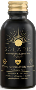 Solaris Mushroom Productivity Wellness Shots | Focus, Circulation, Memory | 4000mg of Cordyceps & Lion's Mane | Citicoline, L-Theanine, Vitamin B6/B12 | Coffee Alternative (6-Pack) - TrustMedUSA
