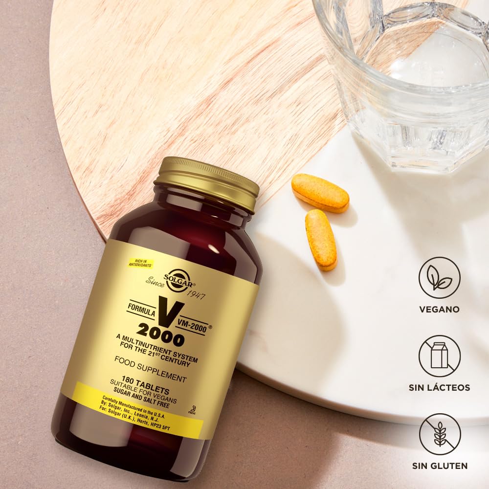 Solgar Formula VM-2000 (Multinutrient System), 180 Tablets - Premium Quality Multiple - Contains Zinc - Supports A Healthy Immune System - Vegan, Dairy Free, Kosher - 90 Servings - TrustMedUSA