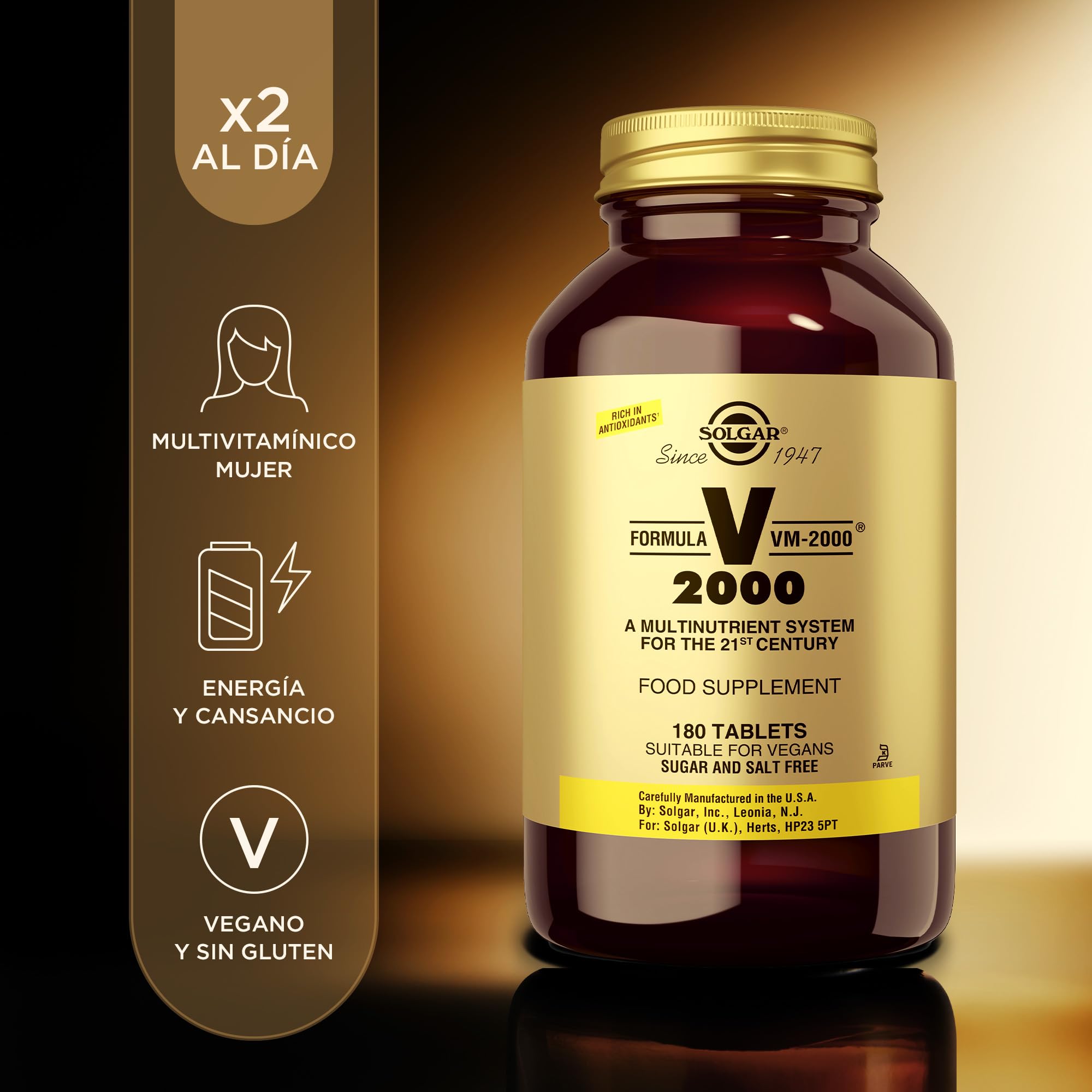 Solgar Formula VM-2000 (Multinutrient System), 180 Tablets - Premium Quality Multiple - Contains Zinc - Supports A Healthy Immune System - Vegan, Dairy Free, Kosher - 90 Servings - TrustMedUSA