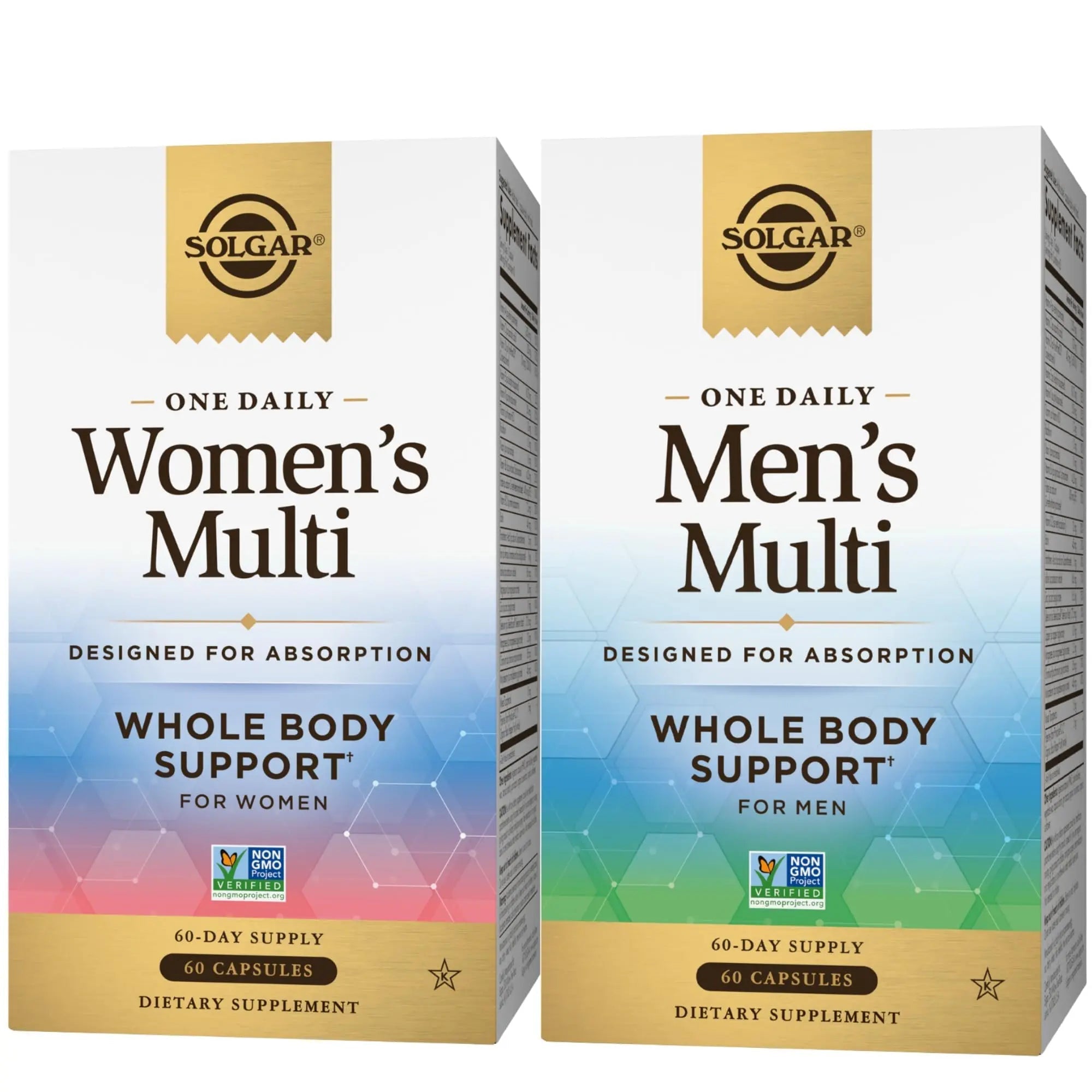 SOLGAR One a Day Women & Mens Bundle:Daily Women's Multi Whole Body Support, 60 Servings + Daily Men's Multivitamin Whole Body Support Supplement, 60 Servings - TrustMedUSA