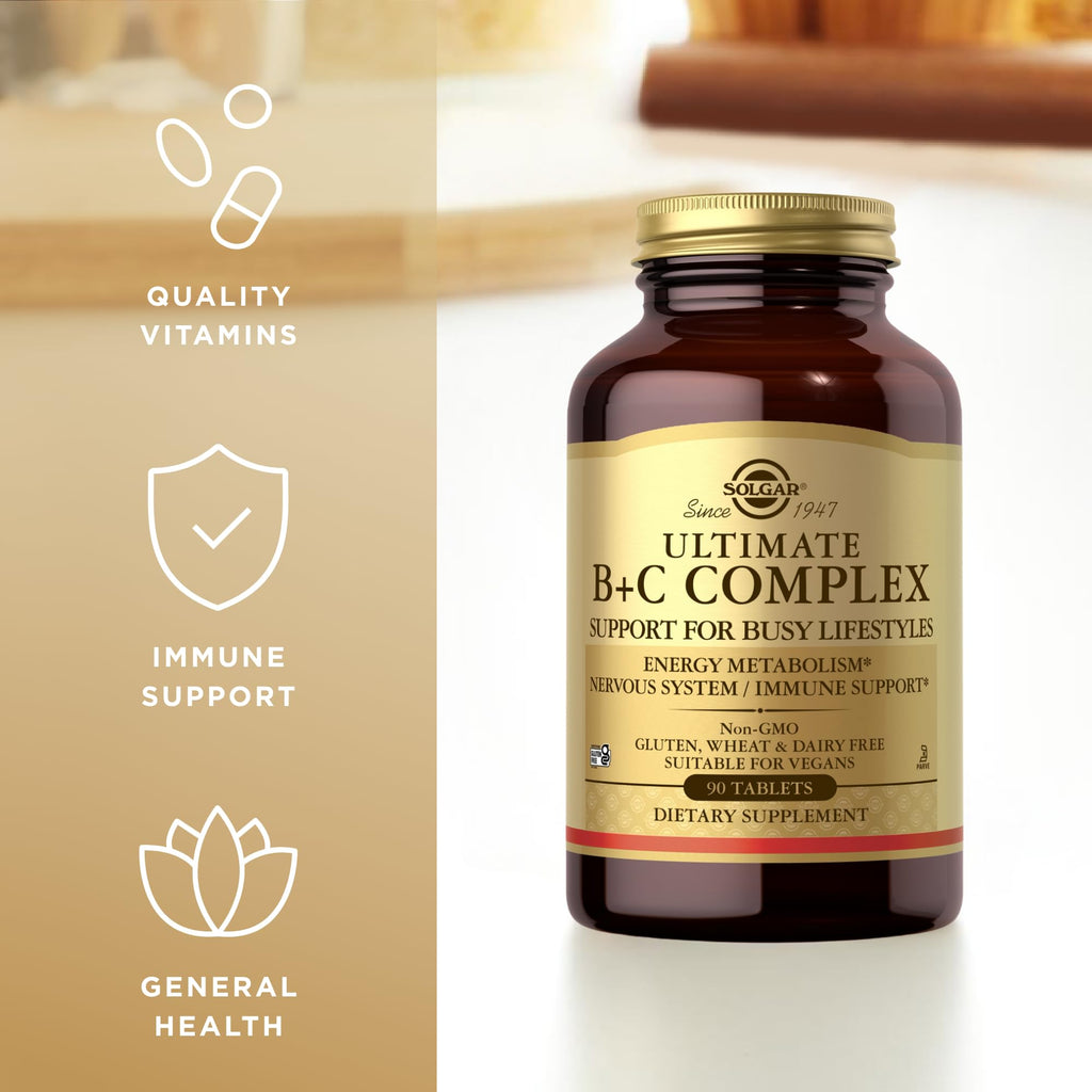 Solgar Ultimate B+C Complex Stress Formula 90 Tablets (Pack of 2) - TrustMedUSA