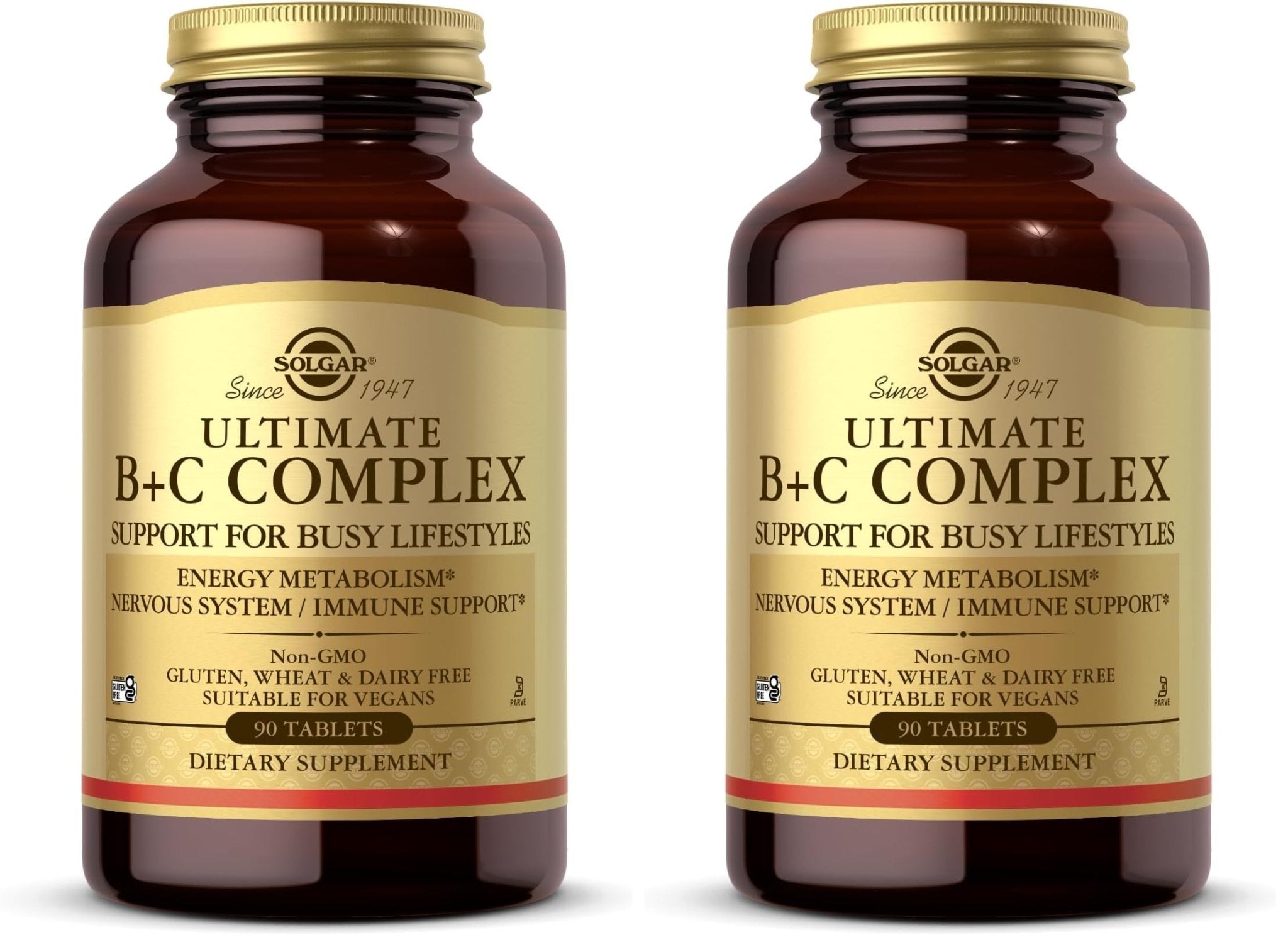 Solgar Ultimate B+C Complex Stress Formula 90 Tablets (Pack of 2) - TrustMedUSA