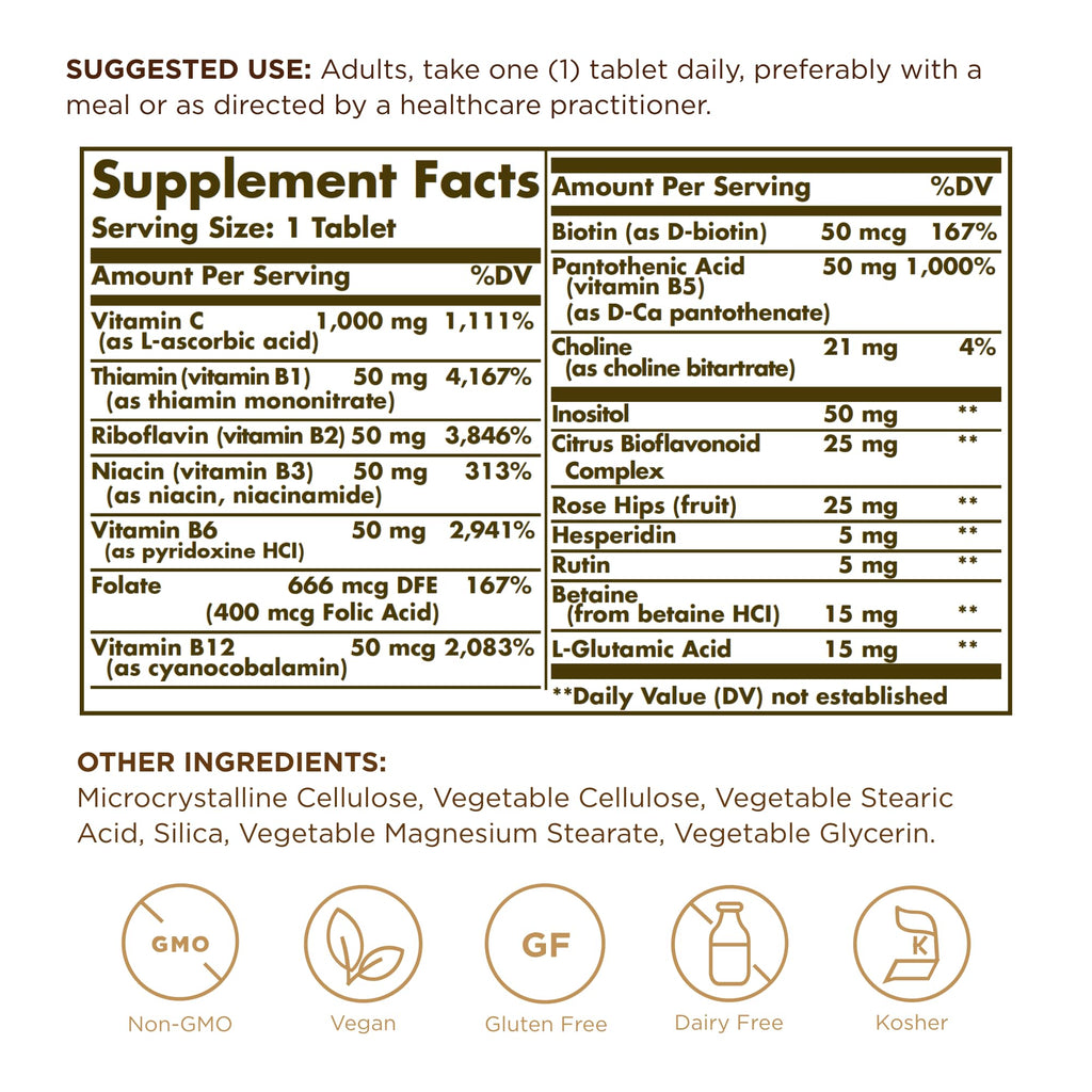 Solgar Ultimate B+C Complex Stress Formula 90 Tablets (Pack of 2) - TrustMedUSA