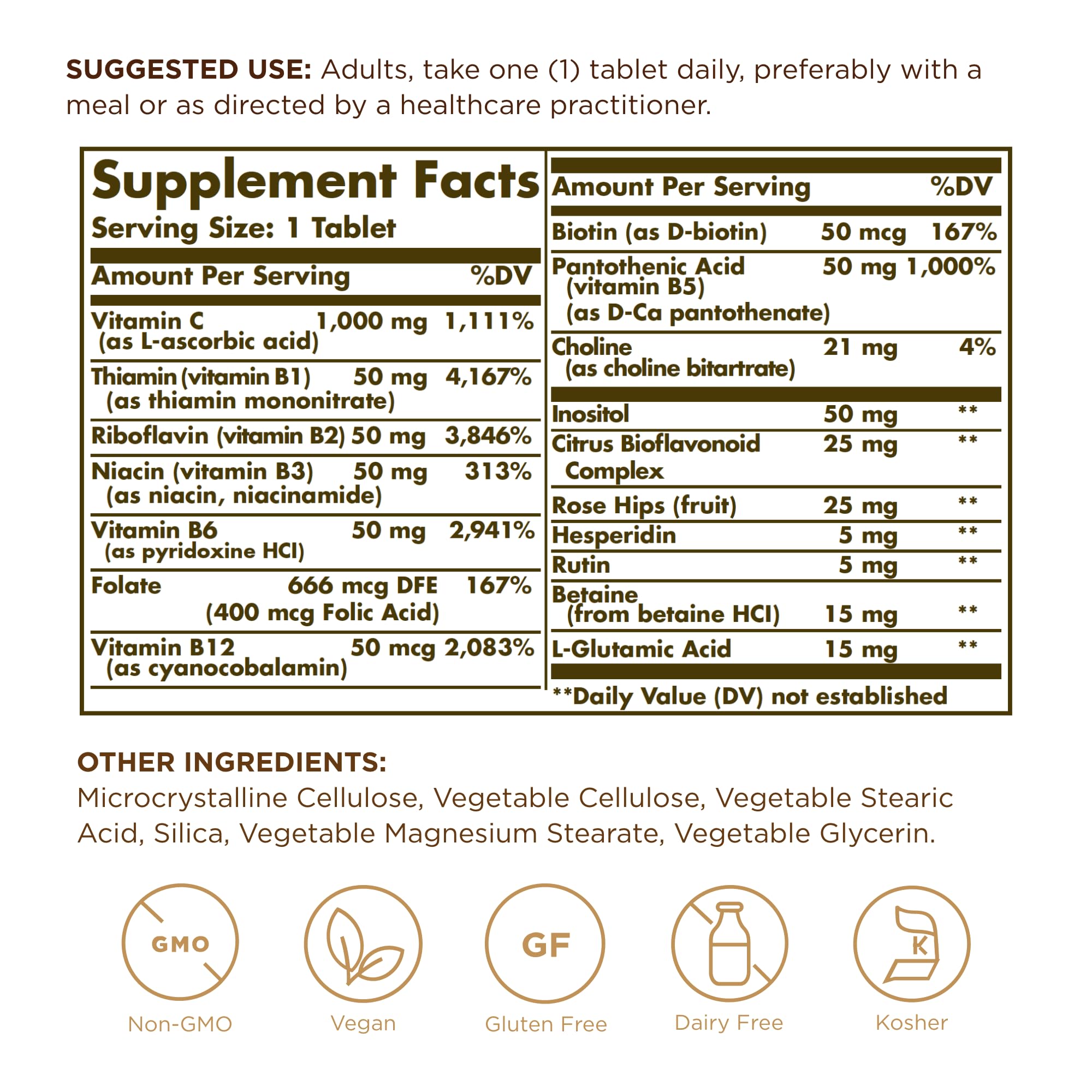 Solgar Ultimate B+C Complex Stress Formula 90 Tablets (Pack of 2) - TrustMedUSA
