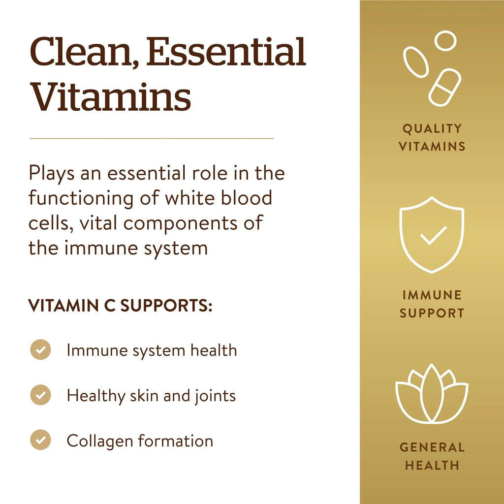 Solgar Vitamin C 1000mg - Healthy Immune System - Helps Fight Free Radicals - Vegan - TrustMedUSA