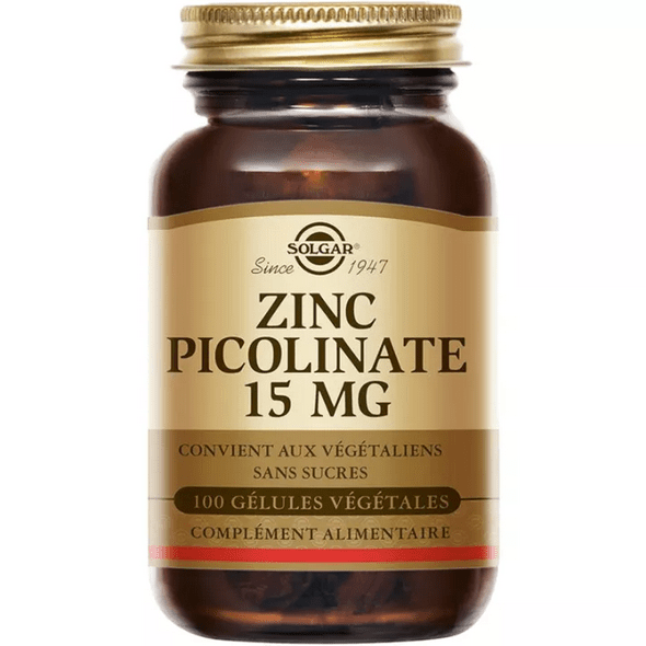Solgar Zinc Picolinate 15 mg 100 vegetarian capsules - TrustMedUSA