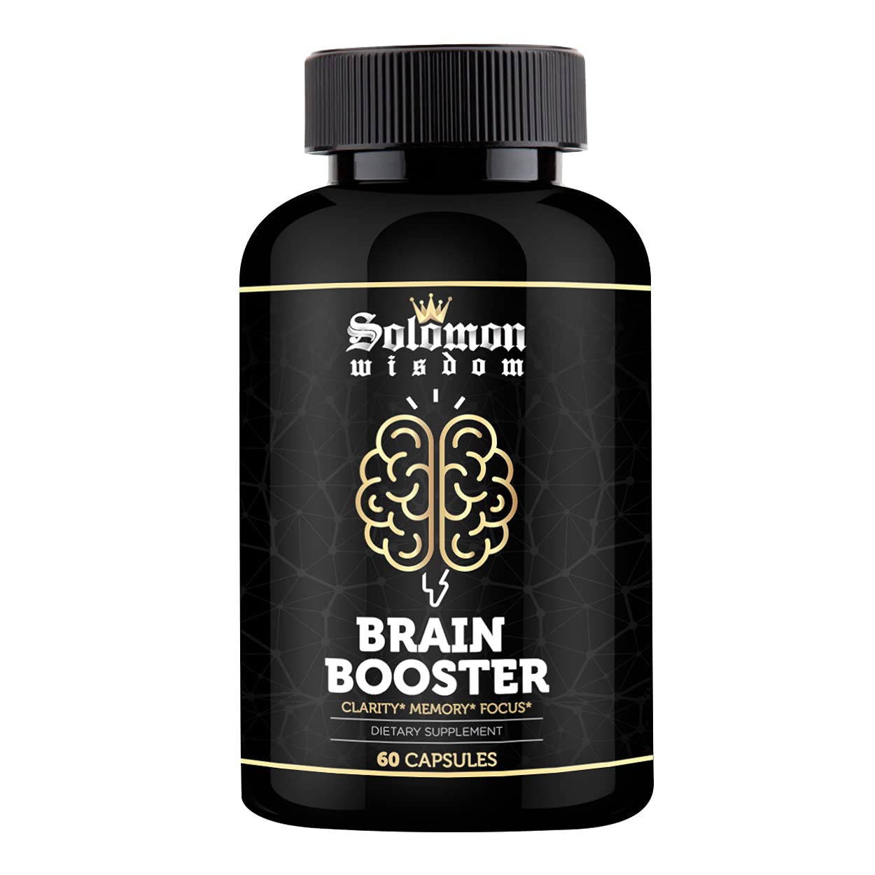 SOLOMON WISDOM Brain Booster – Nootropic Dietary Supplement for Memory Boost – 60 All-Natural Capsules to Enhance Focus & Improve Concentration & Clarity - TrustMedUSA