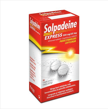 Solpadeine Express 500 mg/65 mg effervescent tablets, 16 Tabs - Maple Wellness Supplements