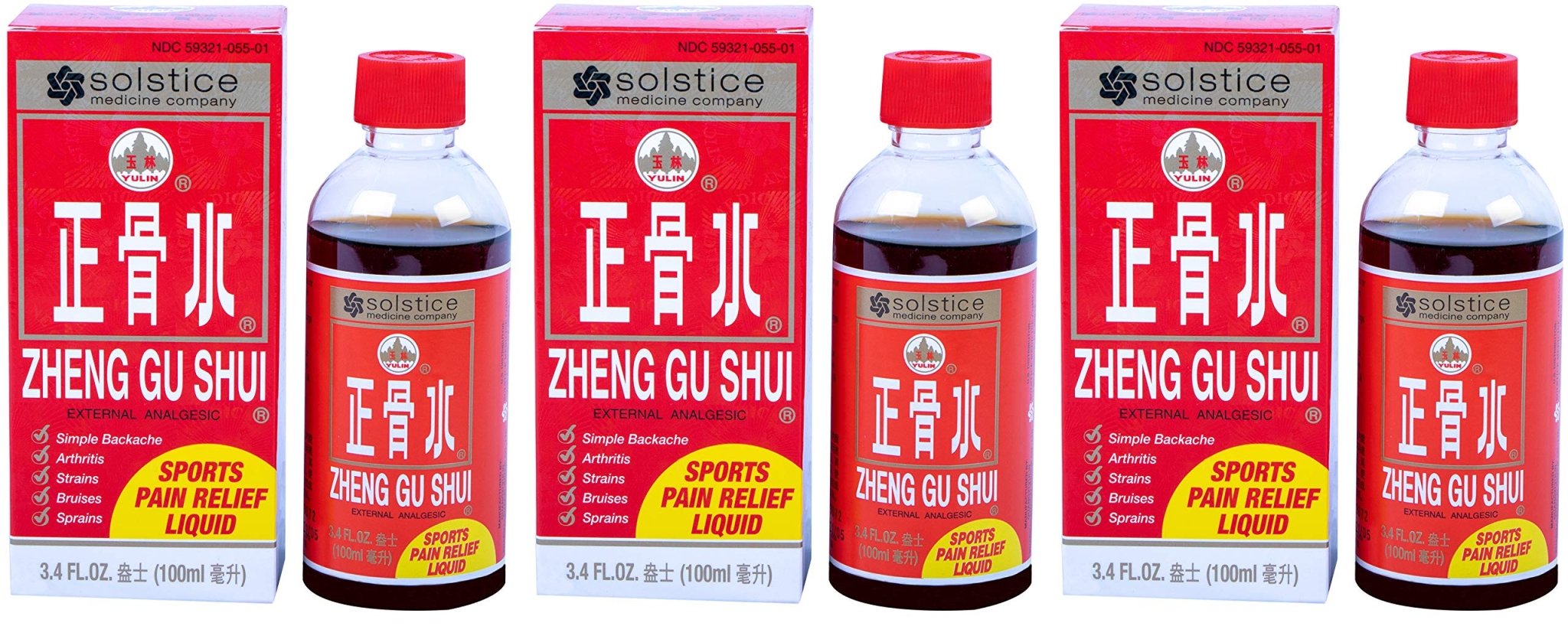 Solstice Medicine Company - Zheng Gu Shui Pain Relief - 3 Pack - 3.4 OZ - TrustMedUSA