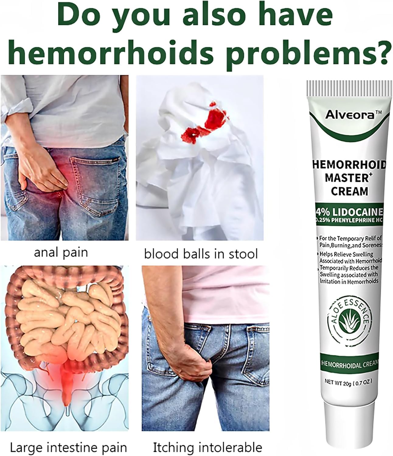 SOLUMIRA Perianal Care Cream, Hemorrhoid & Fissure Ointment with 4 Applicators, Relief Anal Pain, Itching, Swelling, Discomfort, Natural Herbs Fast Acting Ingredients - TrustMedUSA