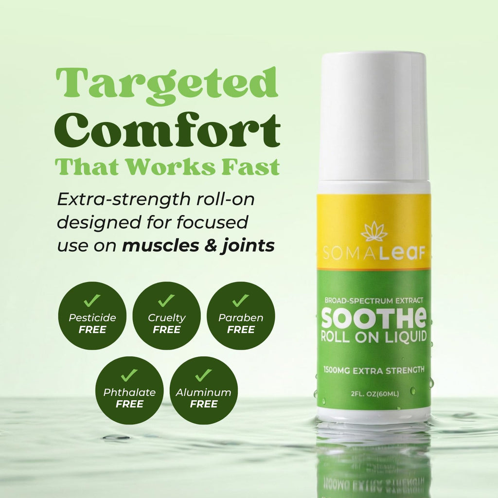 SomaLeaf Soothe Roll-On, 1500 MG, Extra Strength, Natural Comfort for Muscles, Hips, Joints, Neck, Back, Elbows, Fingers, Hands, and Knees - TrustMedUSA