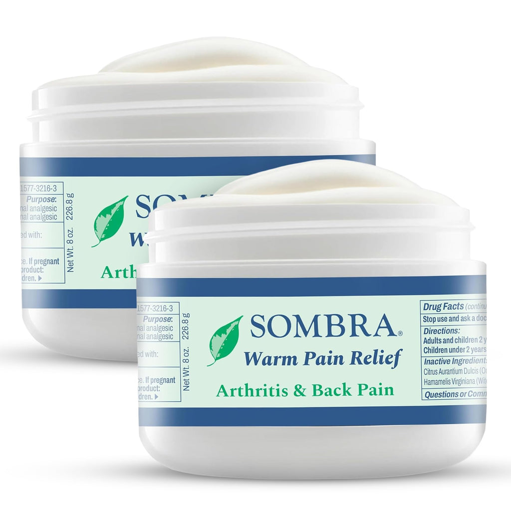 Sombra Warm Pain Relief Gel, Warm Relief for Arthritis and Chronic Pain Pre-Workout Muscle Rub Vegan Formula Free of Artificial Fragrances, Dyes, NSAIDs, Wax, Petroleum, Alcohol - 8oz (2 Pack) - TrustMedUSA