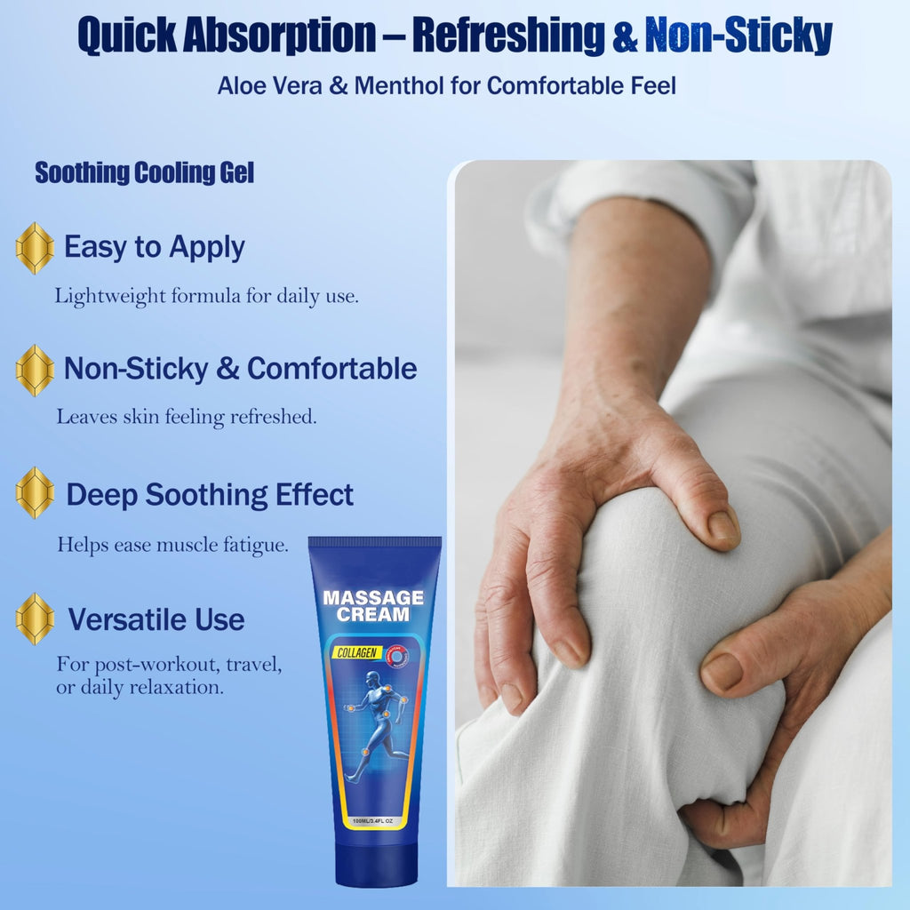 Soothing Cooling Gel for Muscle Tightness – Fast Absorbing Formula with Aloe Vera, Menthol & Tea Tree Oil | Sports & Daily Body Care Gel for Women & Men | Non-Greasy, Refreshing Feel (100ML/3.4oz) - TrustMedUSA