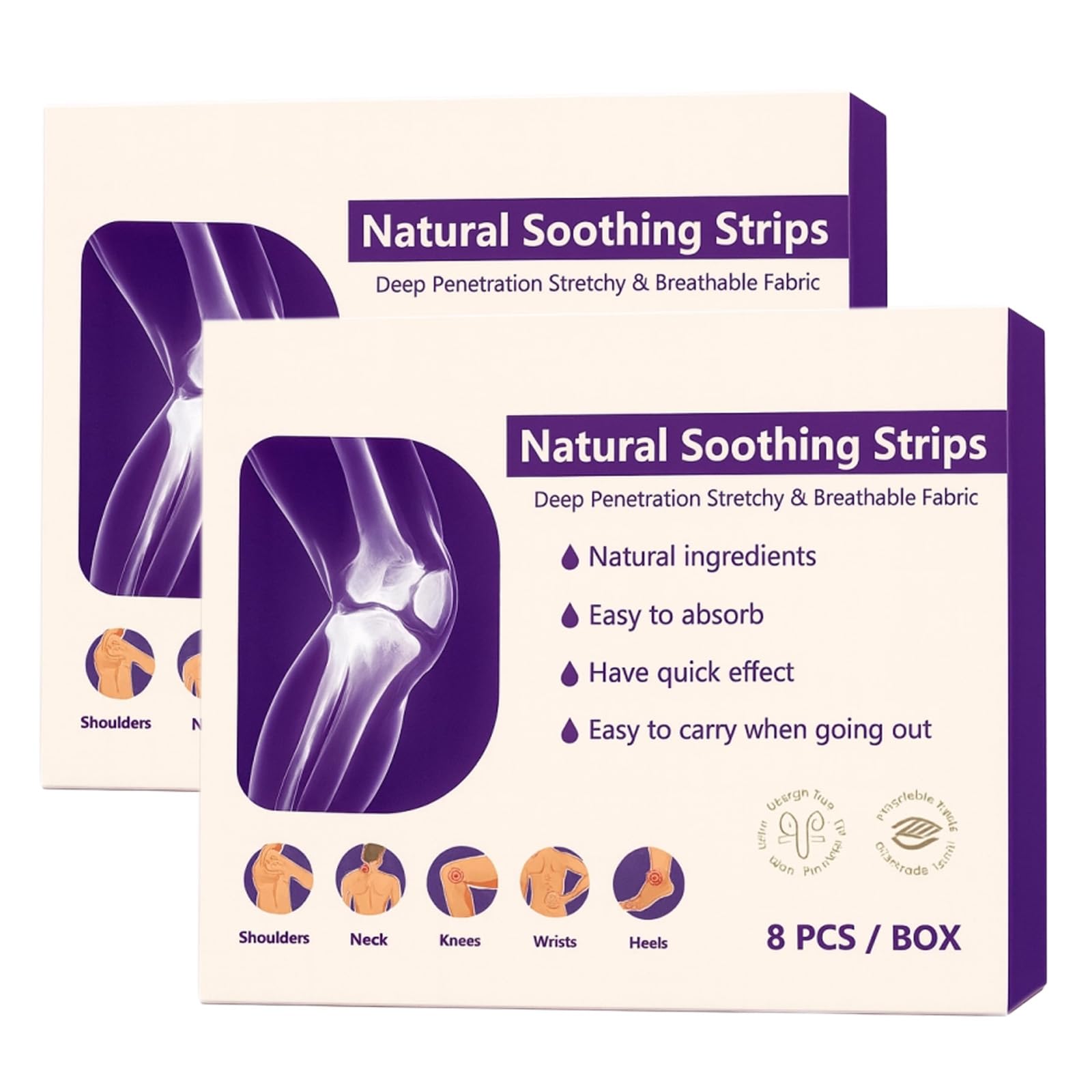 Soothing Joint Patches – Natural Herbal Comfort Pads for Knees, Shoulders, Back & Neck, Stretchy Breathable Fabric, Joint & Muscle Soreness, Long Lasting Soothing Strips, 8 Pcs/Box (2PCS) - TrustMedUSA