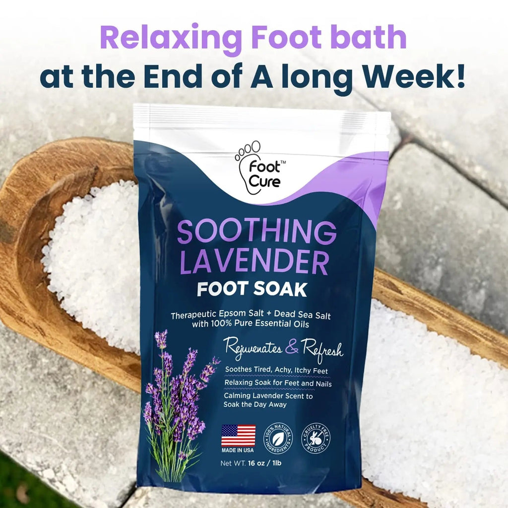 Soothing Lavender Foot Soak with Epsom Salt - Best Toenail Treatment, & Softens Calluses - TrustMedUSA