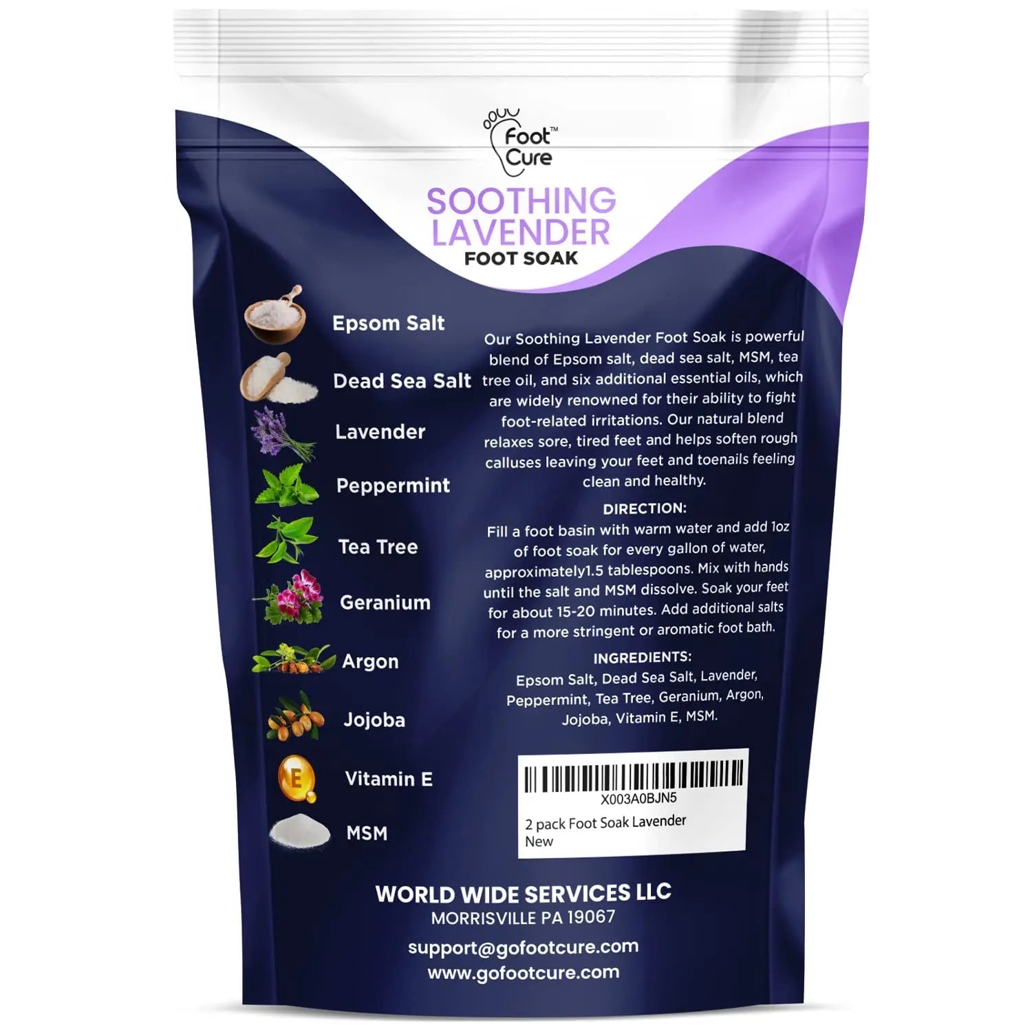 Soothing Lavender Foot Soak with Epsom Salt - Best Toenail Treatment, & Softens Calluses - TrustMedUSA