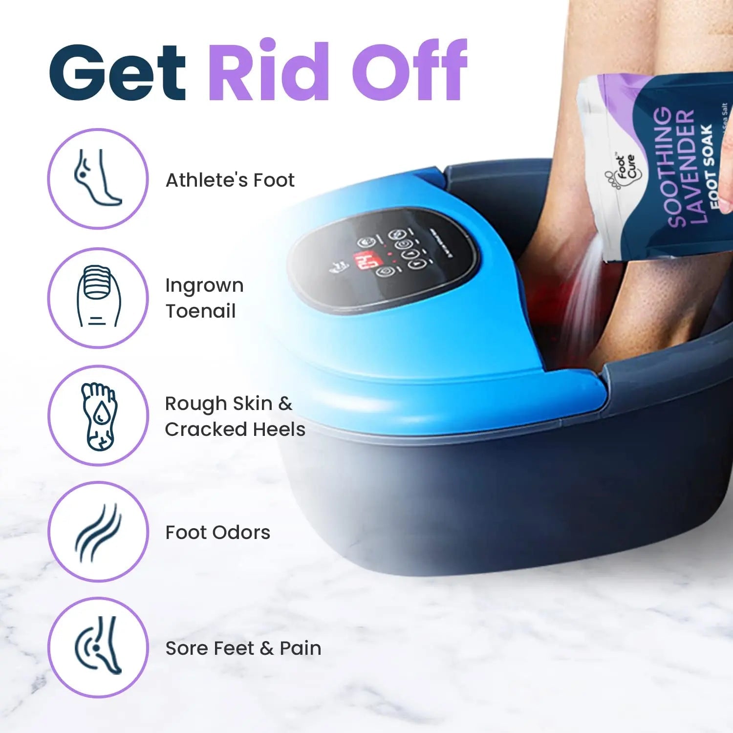 Soothing Lavender Foot Soak with Epsom Salt - Best Toenail Treatment, & Softens Calluses - TrustMedUSA