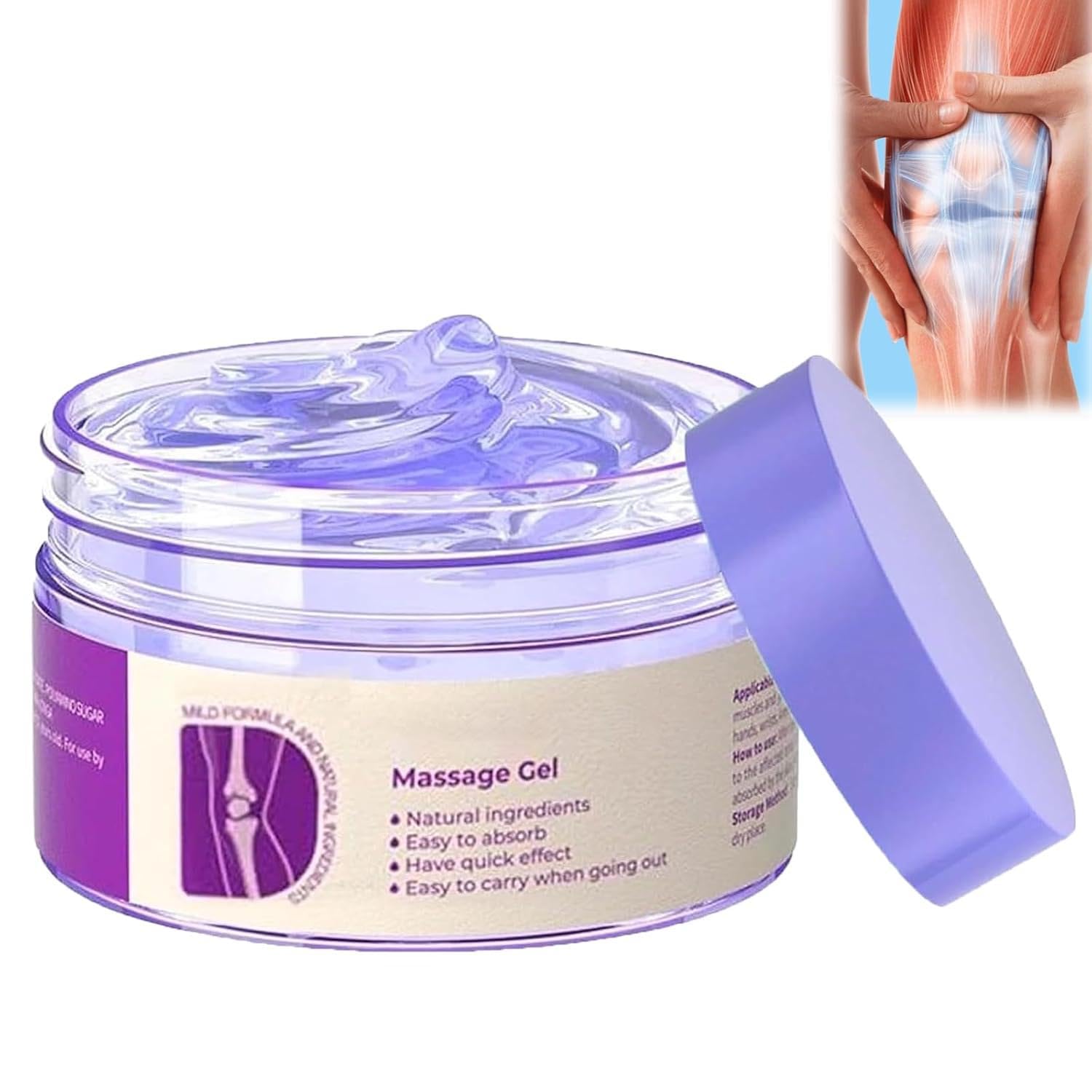 Soothing Relief Massage Gel, Joint Gel Purple Gel Cooling Activities Throughout The Body, Soothing Knees, Lumbar, Neck, Back, Shoulders, Hands, and Feet - TrustMedUSA