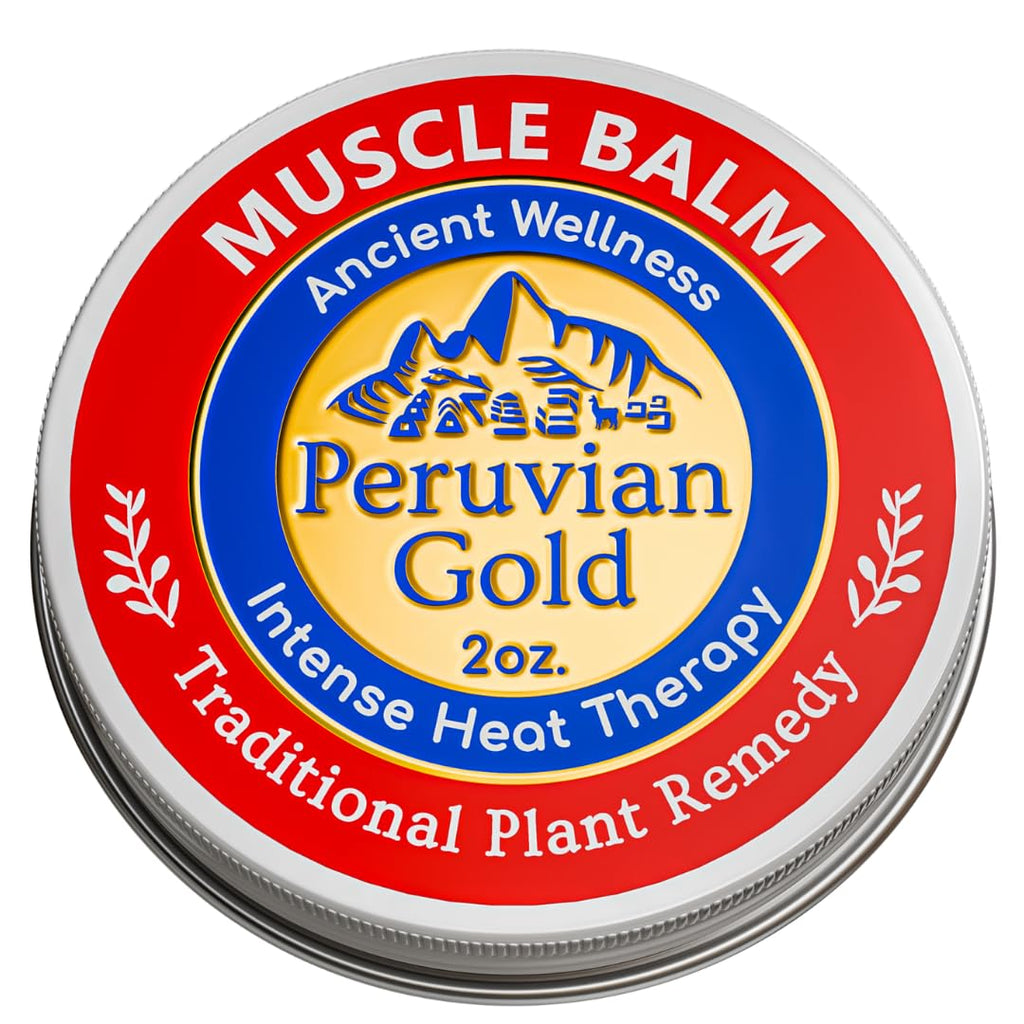 Sore Muscle Balm - Peruvian Gold Intense Heat Therapy Muscle Rub. 500K Scoville Heat Units Melts Away Sore, Painful Muscles. 2oz - TrustMedUSA
