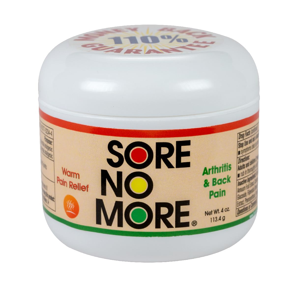 Sore No More Warm Arthritis Pain Relief Cream – Targeted Reliever for Back, Neck, Hands & Feet – Soothing & Fast-Acting Formula for Aches and Pains – Non-Greasy with Orange Aroma – 4 oz - TrustMedUSA