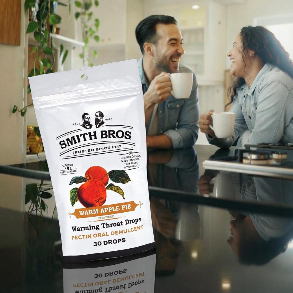 Sore Throat Lozenges with Pectin by Smith Brothers (Warming Apple Pie, 90 Count): Vintage Candy Throat Drops - The Original American Cough Drop - Maple Wellness Supplements