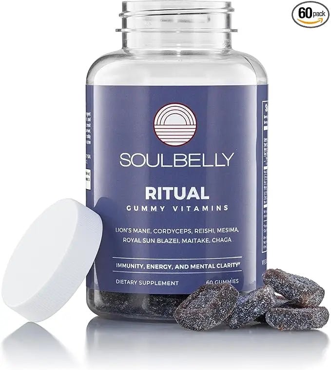 SOULBELLY Multi-Mushroom | Ritual Vitamin Gummies for Energy, Focus and Immune Balance | Vegan | Gluten-Free | Non-GMO | 60 Count - TrustMedUSA