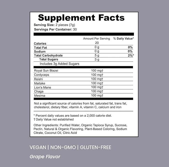 SOULBELLY Multi-Mushroom | Ritual Vitamin Gummies for Energy, Focus and Immune Balance | Vegan | Gluten-Free | Non-GMO | 60 Count - TrustMedUSA