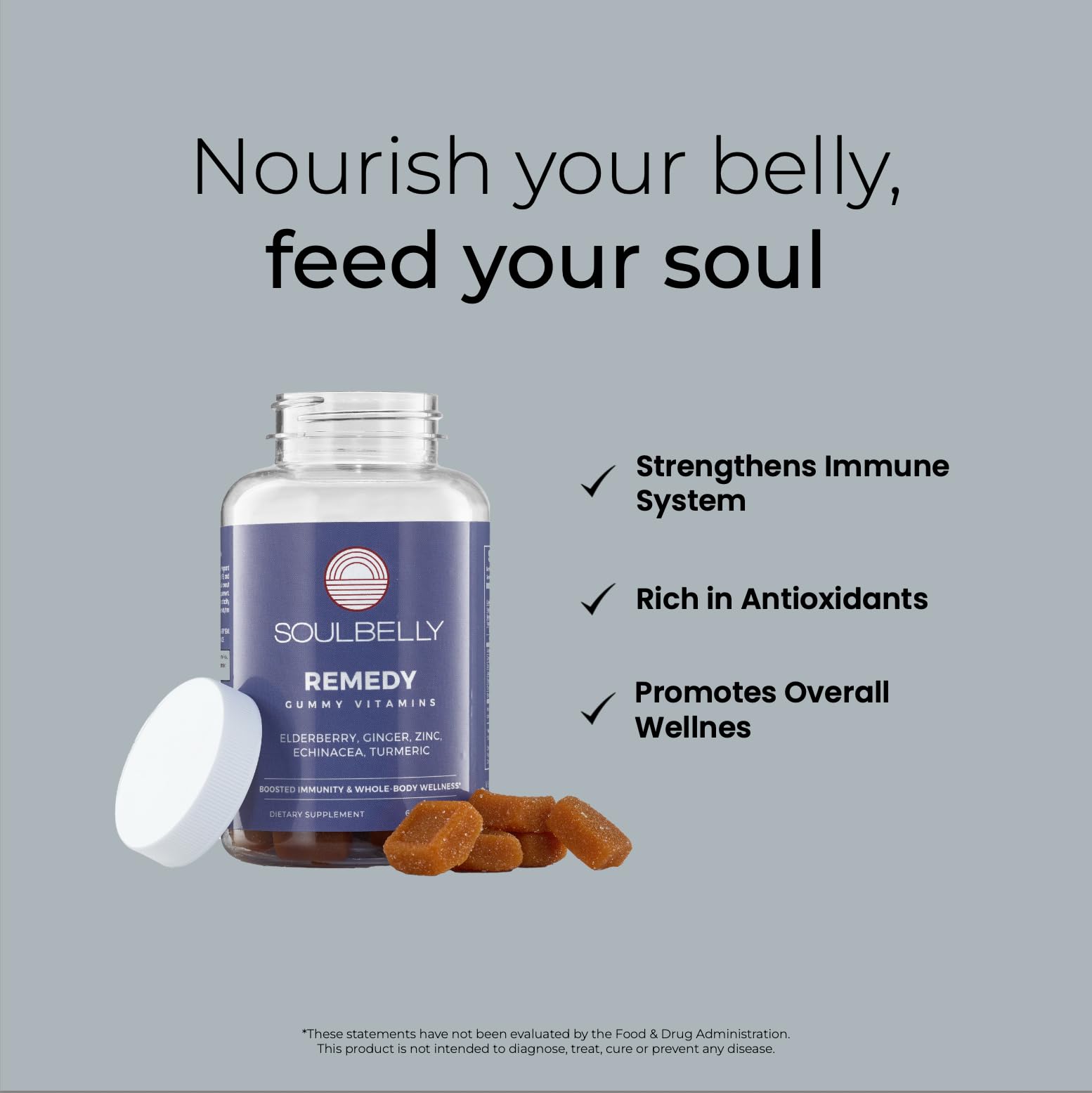 SOULBELLY Super Immunity | Remedy Vitamin Gummies for Immune Support | Vegan | Gluten-Free | Non-GMO | 60 Count - TrustMedUSA