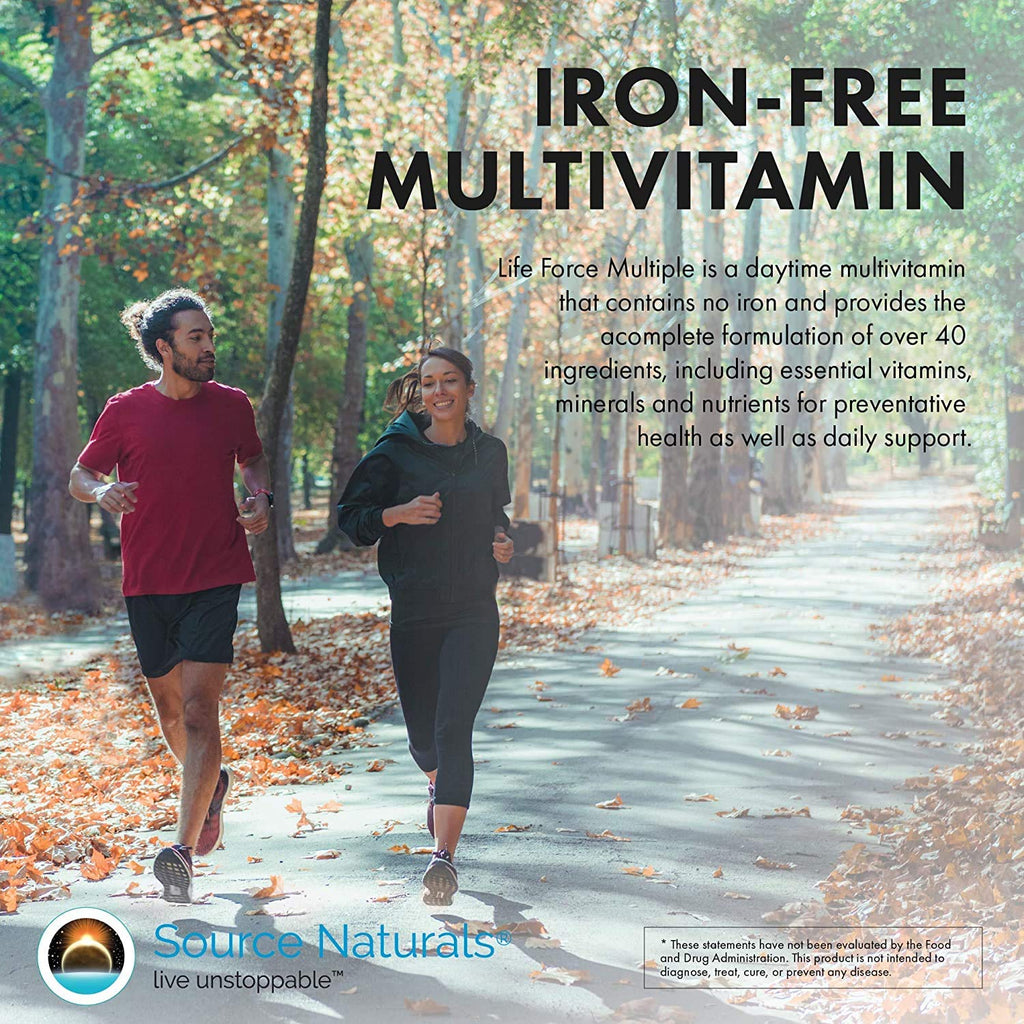 Source Naturals Life Force Multiple Iron Free Daily Multivitamin High Potency Essential Vitamins, Minerals, Antioxidants & Nutrients - Energy & Immune Boost* - 60 Capsules - TrustMedUSA