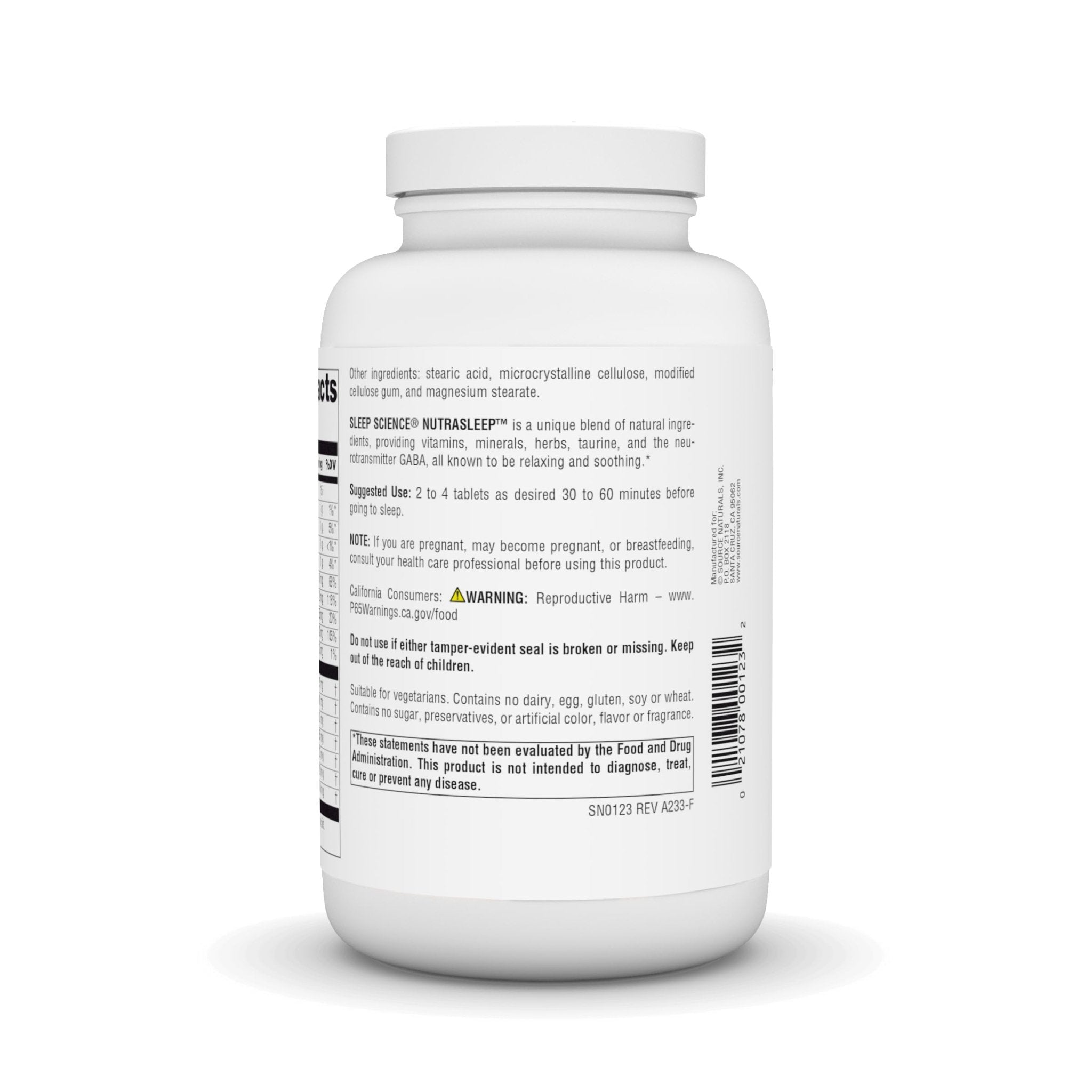 Source Naturals NutraSleep, Melatonin-Free Multi-Nutrient & Herb Complex, Vegetarian Formula for Relaxation Support - 200 Tablets - TrustMedUSA