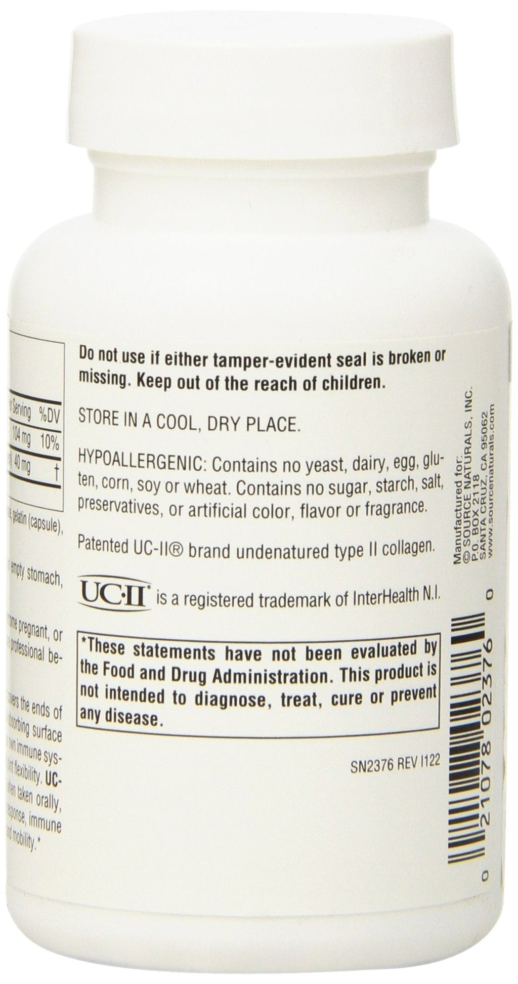 Source Naturals UC-II, Undenatured Collagen Joint Comfort - TrustMedUSA
