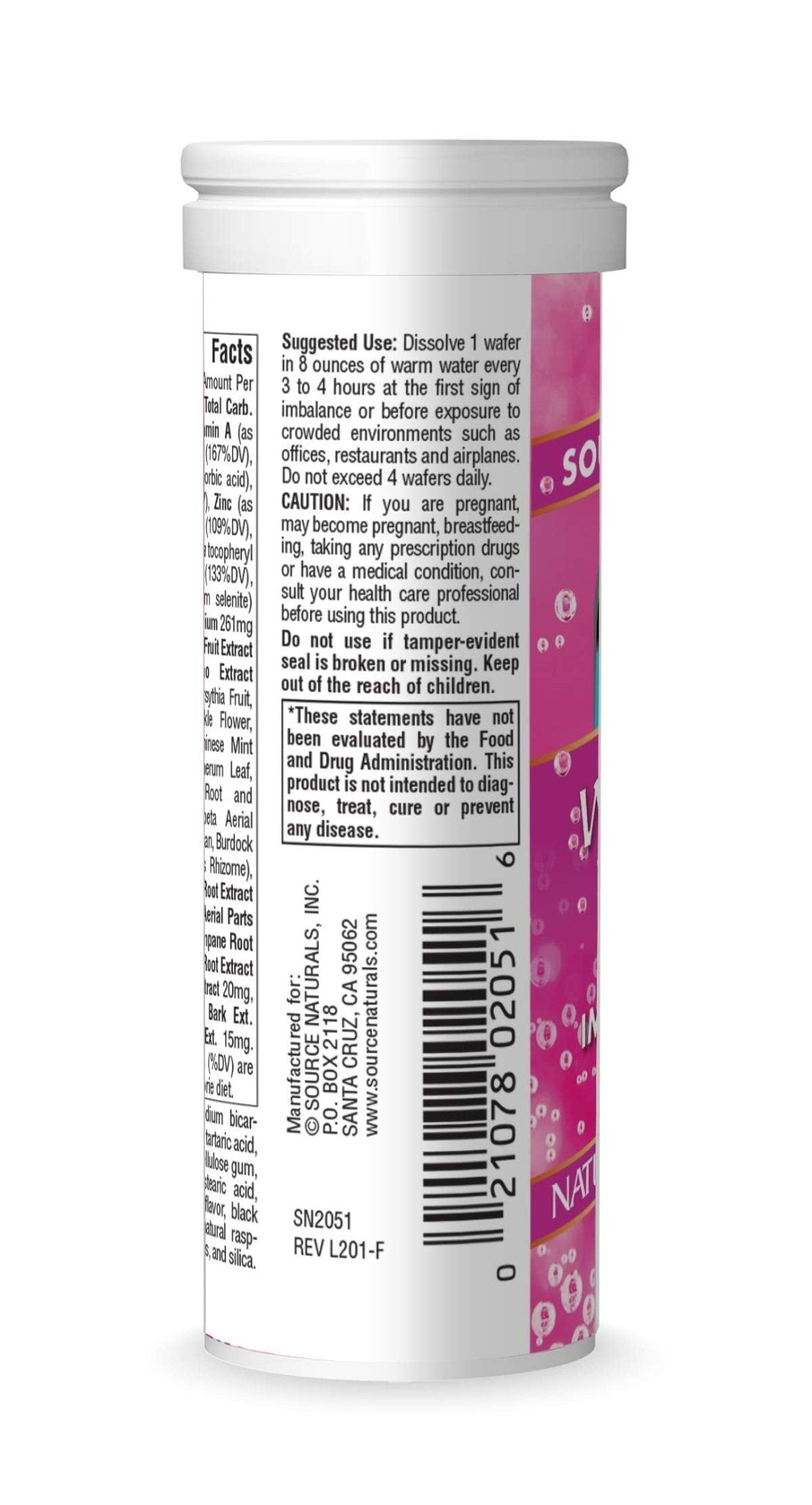 Source Naturals Wellness Fizz, Natural Berry Flavor - 10 Wafers - TrustMedUSA
