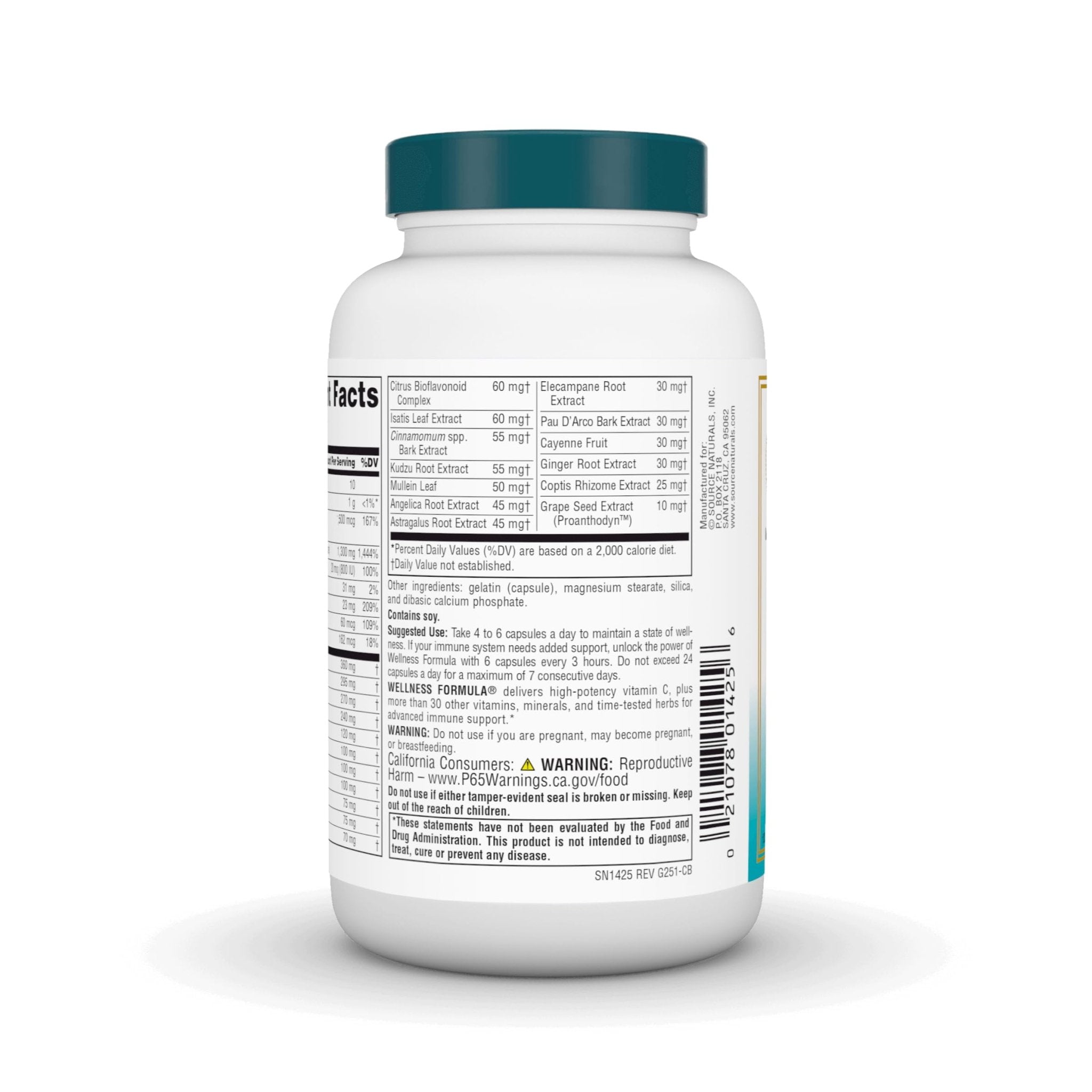 Source Naturals Wellness Formula Bio-Aligned Vitamins & Herbal Defense for Advanced Immune Support* - Dietary Supplement & Immunity Booster - 120 Capsules - TrustMedUSA