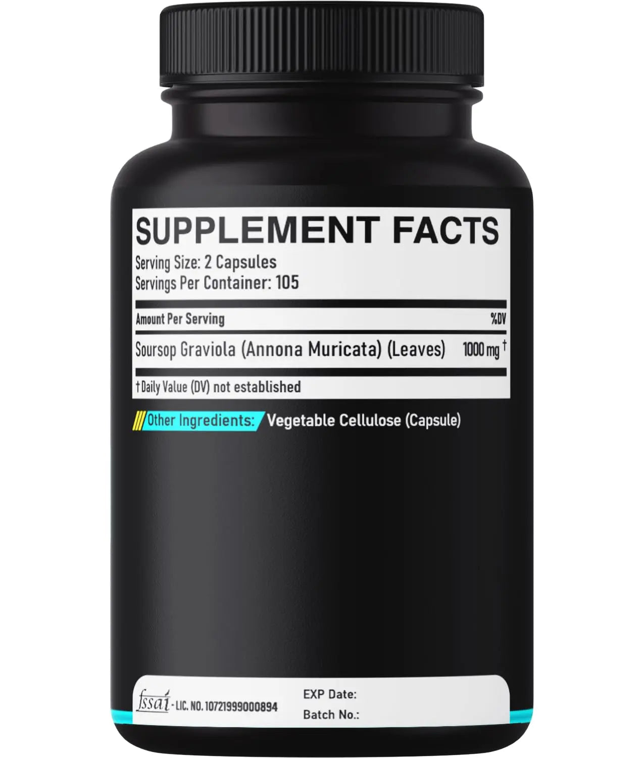 Soursop Graviola Leaves Capsules - Soursop Fruit Advanced - 210 Counts for 105 Servings - TrustMedUSA